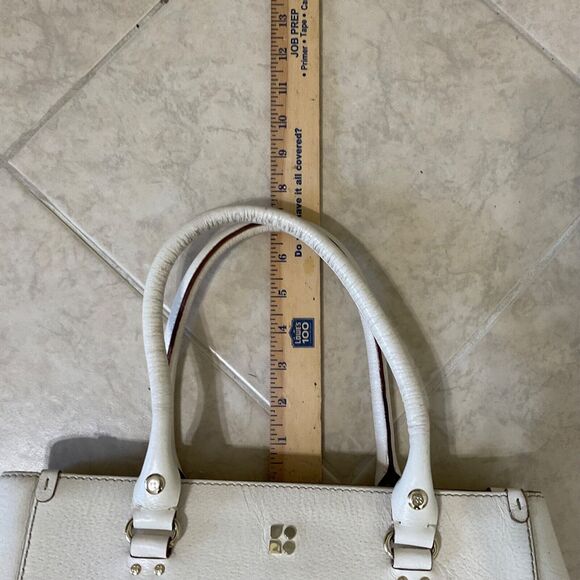 Kate Spade Leather Handbag/tote Ivory Triple compartment footed bag - Picture 11 of 16